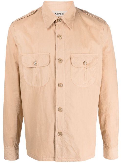 Long-sleeve cotton shirt - Neutrals