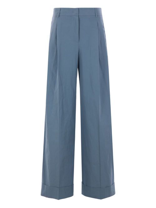 Alberto Biani cotton wide-leg trousers - Blue