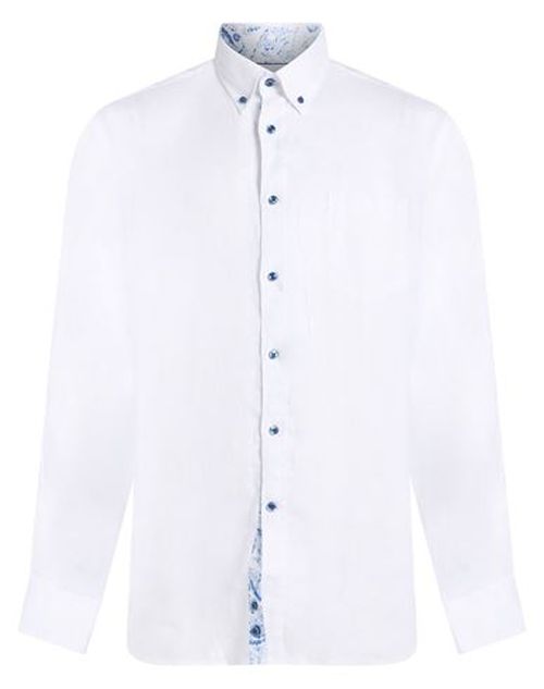 Man Shirt White Size M Linen