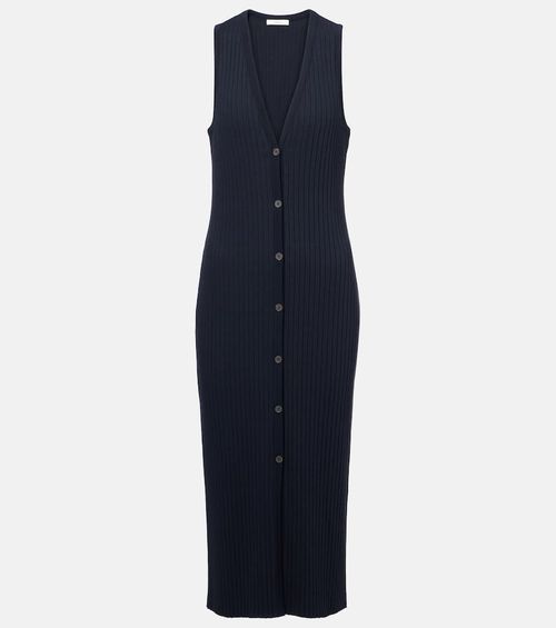 Ribbed-knit midi dress
