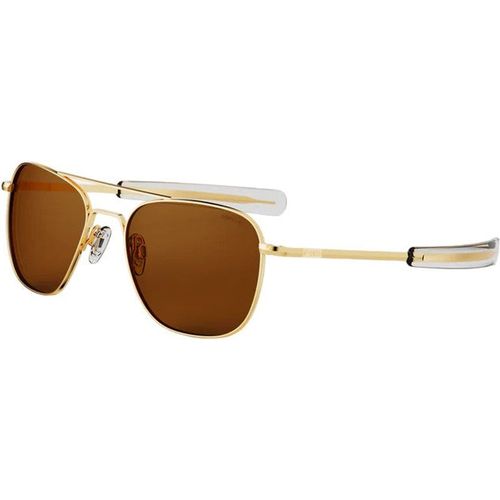 Randolph Engineering Unisex AF236 Gold 23k Outlet sunglasses Metal Gold Brown Squared Norma