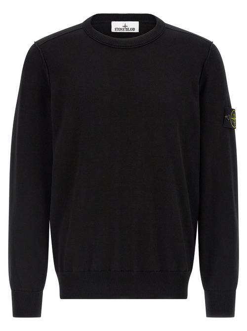 Cotton Crew Neck Sweater — Black
