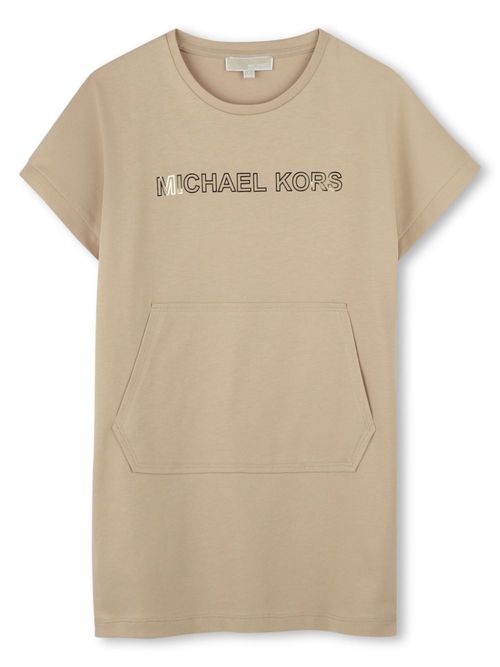 Logo-print T-shirt dress - Neutrals