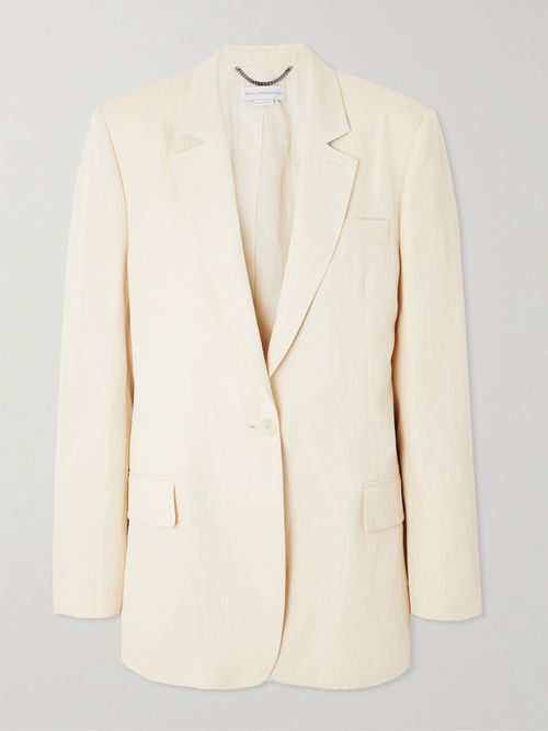 Oversized Woven Blazer - Cream