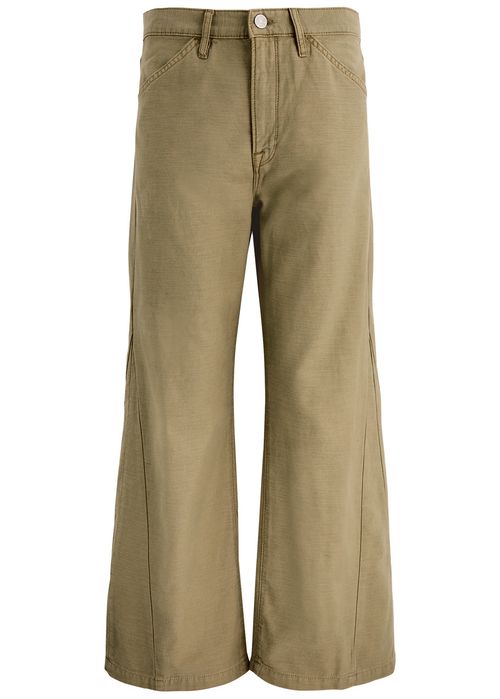 Le Baggy Palazzo Cotton Trousers - Sage - 30 (W30 / UK12 / M)