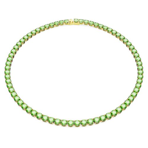 Matrix Tennis Necklace M Gold Shiny Green