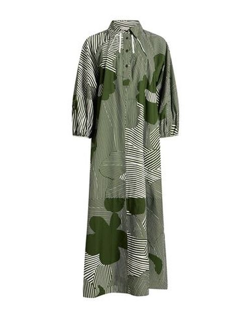 Woman Maxi dress Dark green Size L Cotton