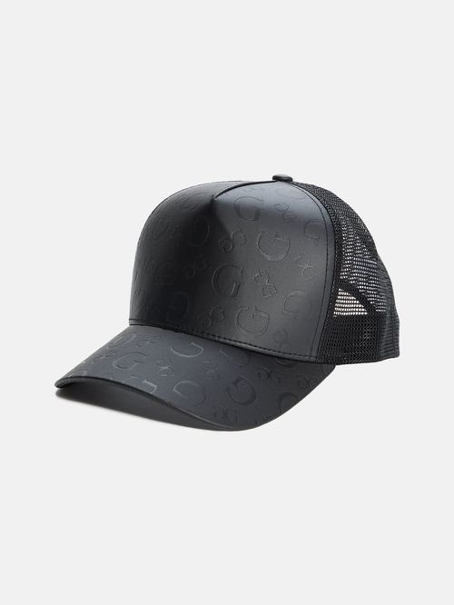 Guess Factory Faux Leather Logo Emblem Baseball Hat OS Black Quiet Luxury Guess Factory Faux-Leather Logo Emblem Baseball Hat | ShopSimon main image 2