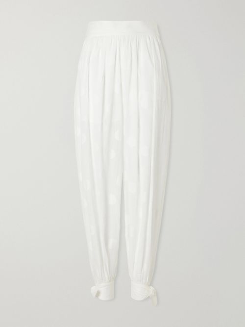 Solstice Knotted Polka-dot Cotton-poplin Balloon Pants