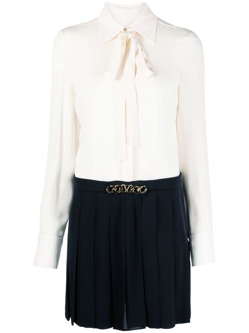 Valentino Garavani pussy-bow collar shirt dress - Neutrals
