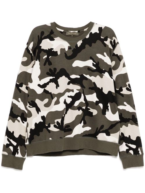 Camouflage-pattern sweatshirt - Brown
