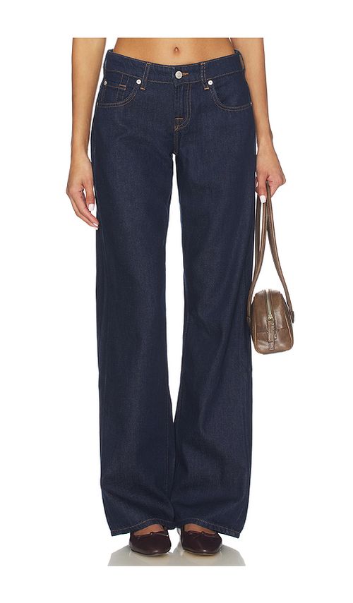 7 For All Mankind Low Straight Leg Jeans in Blue. 29. Also