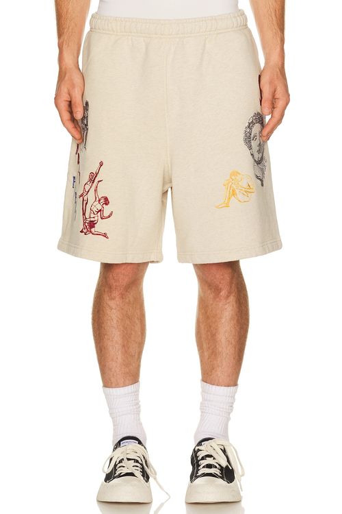 Samuel Zelig Northfield Sweatshort in Oatmeal Grey - Beige. M also in L, XL/1X