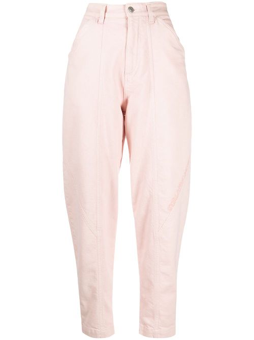 High-waist tapered jeans - Pink