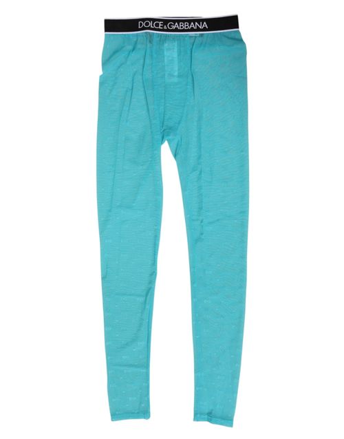 Nylon Logo Lace Leggings — Blue