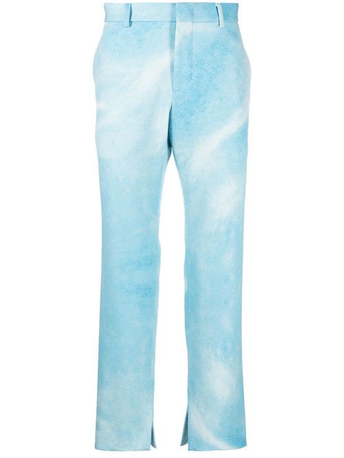 Tie-dye effect trousers - Blue