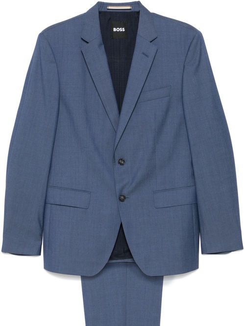 Herringbone virgin wool suit - Blue