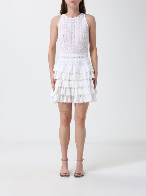 Victoria Openwork Knit Halterneck Mini Dress