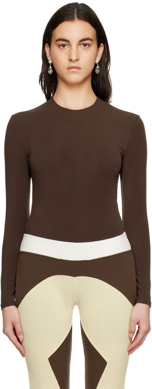Brown backless bodysuit