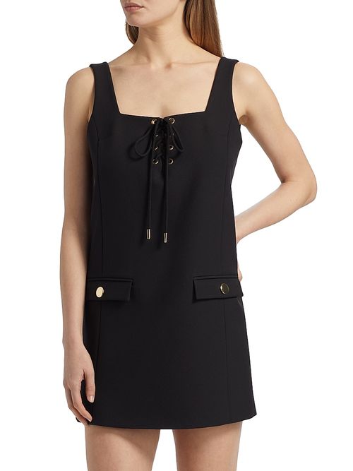 Women's Steffie Cotton-Blend Tie-Front Minidress - Jet