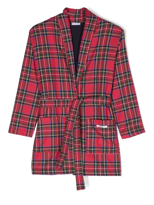 Tartan-print dressing gown - Red
