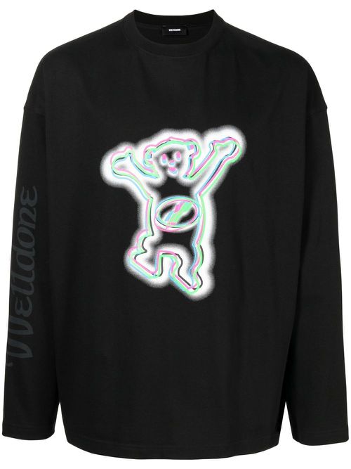 Graphic-print long-sleeve T-shirt - Black
