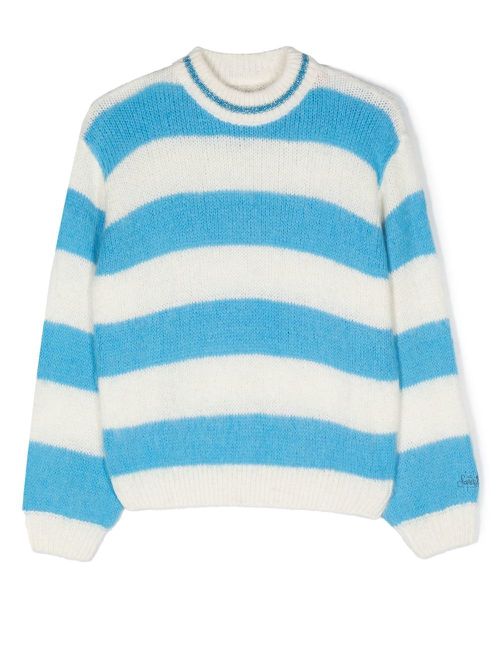 Striped knit jumper - Blue