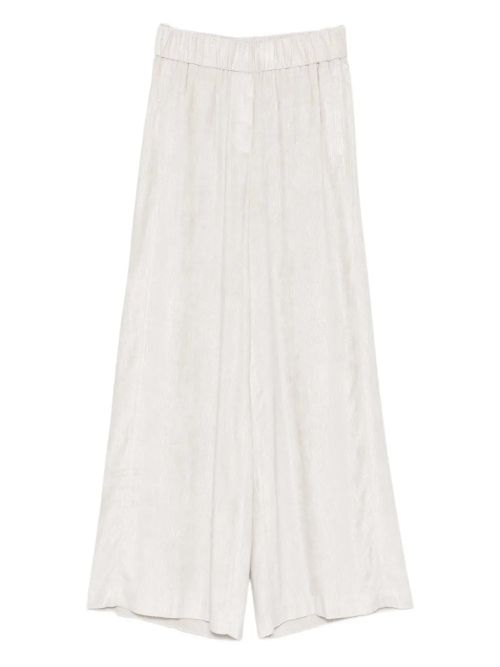 Elastic-Waist Trousers — Beige