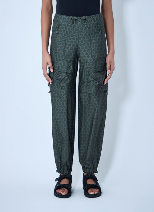 Drawstring Waist Cargo Trousers