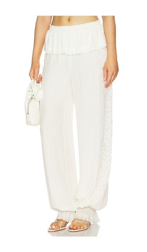 LoveShackFancy Clyra Pants in Cream. S. Also in XXS, XS, M