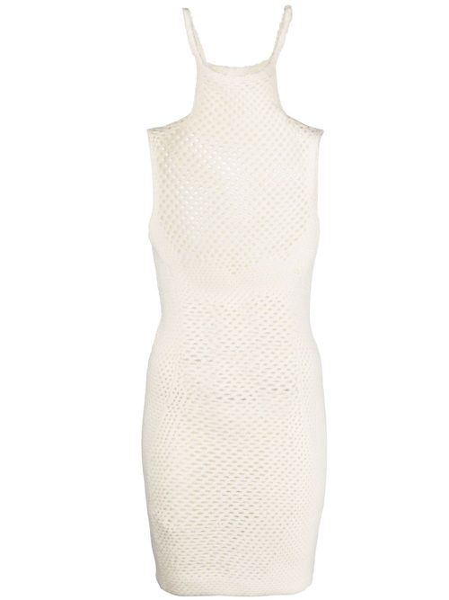 Map crochet minidress - White
