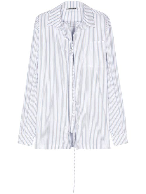 Textured striped shirt - White