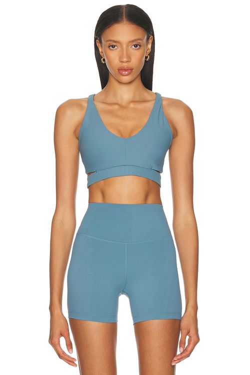 Nike Zenvy Rib Light Support Padded Sports Bra in Slate