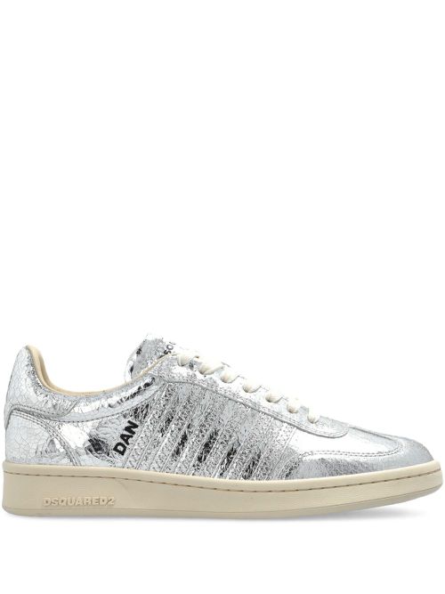 Metallic-leather sneakers - Silver