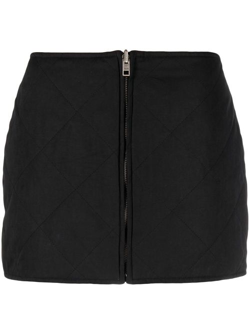 Reversible zip-up miniskirt - Black