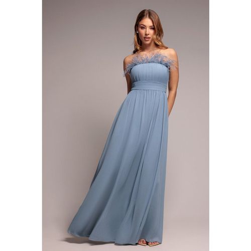Goddiva Bridesmaids Chiffon Maxi Dress - Blue