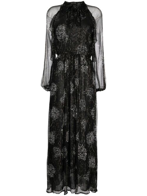 Cerelia tie-neck silk gown - Black