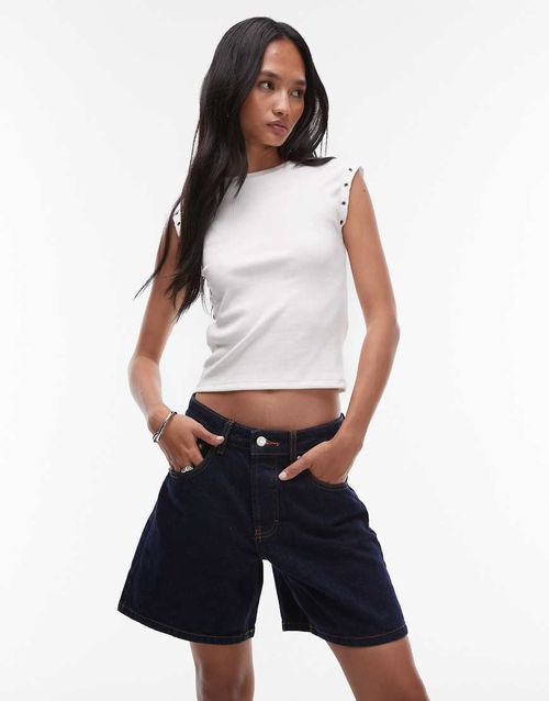 Denim Editor shorts in raw look indigo-Blue
