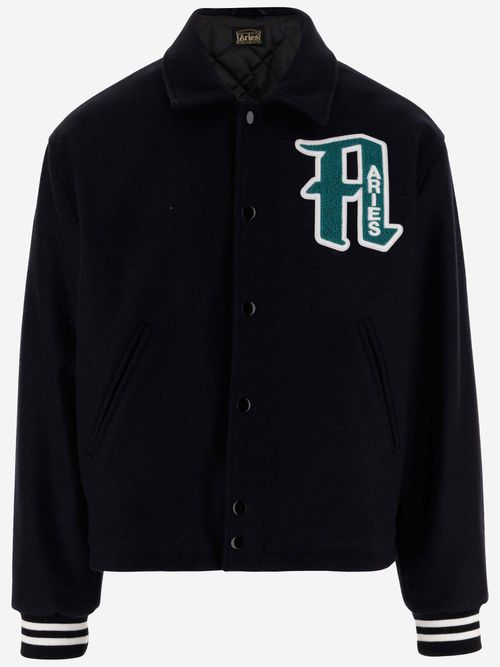 Wool Varsity Jacket With Logo