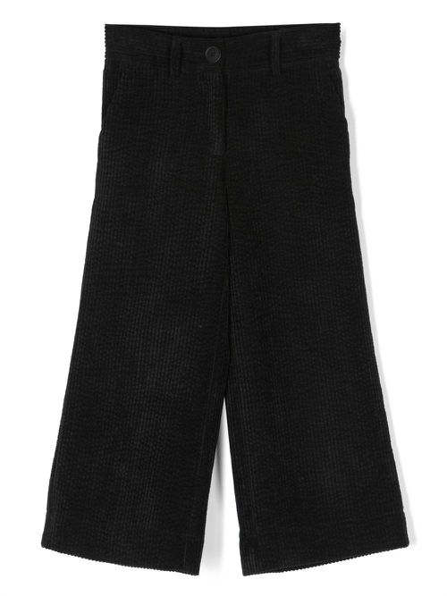 Wide-leg corduroy trousers - Black