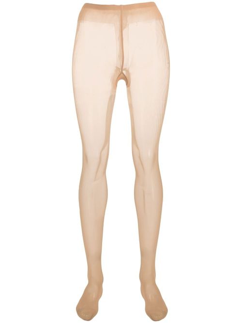 Sheer-coverage high-waisted tights - Neutrals