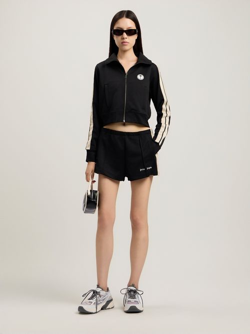 Tree Logo Crop Track Jacket Woman  Black Off White