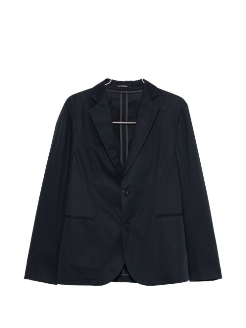 Single-Breasted Cotton Suit — Navy