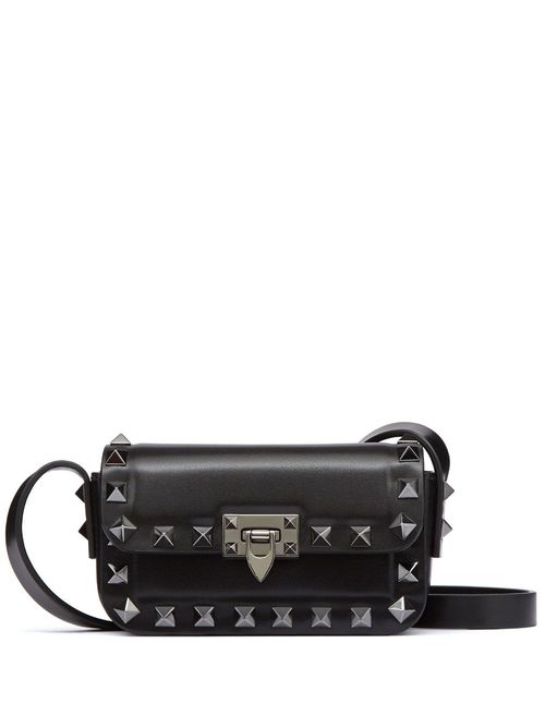 Micro Rockstud23 leather shoulder bag - Black
