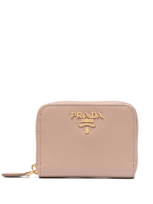 Saffiano leather coin purse - Neutrals