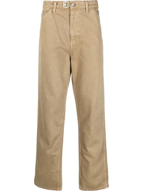 Buckle-detail straight-leg jeans - Neutrals