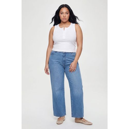 Boohoo Womens Plus Basics High Waist Boyfriend Jean - Blue