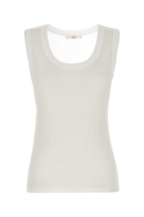 Sleeveless Cotton Tank Top — White