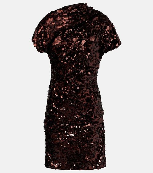 Sequined asymmetric minidress