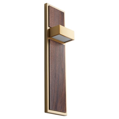 Aged Brass W Walnut LED Wall Sconce from the Guapo Collection